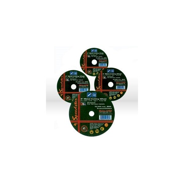Bullard Abrasives Cut Off Wheel, TYPE 1 SMALL DIAMETER CUT OFF WHEELS FOR ELECTRIC AND AIR GRINDERS, 50PK 53433 - main